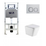 Унитаз с инсталляцией WeltWasser и кнопкой смыва (AMBERG 506 ST + GELBACH 043 MT-WT + AMBERG RD-WT)