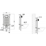 Унитаз с инсталляцией WeltWasser и кнопкой смыва (MARBERG 507 + NESENBACH 004 GL-WT + MAR 507 RD-CR)