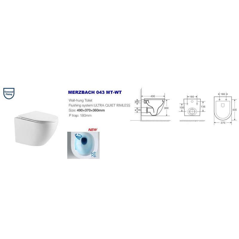 Унитаз с инсталляцией WeltWasser и кнопкой смыва (AMBERG 350 + MERZBACH 043 MT-WT + AMBERG RD-WT)