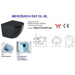 Унитаз с инсталляцией WeltWasser и кнопкой смыва (AMBERG 350 + MERZBACH 043 GL-BL + AMBERG RD-WT)
