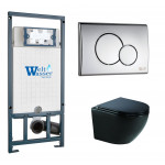 Унитаз с инсталляцией WeltWasser и кнопкой смыва (MARBERG 507 + MERZBACH 041 XL MT-BL + MAR 507 RD)