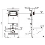 Унитаз с инсталляцией WeltWasser и кнопкой смыва (AMBERG 506 ST + MERZBACH 041 XL MT-BL + AMBERG RD-WT)