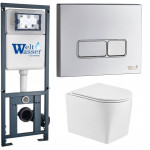 Унитаз с инсталляцией WeltWasser и кнопкой смыва (MARBERG 410 + NESENBACH 004 GL-WT + MAR 410 SE-CR)