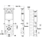 Унитаз с инсталляцией WeltWasser и кнопкой смыва (MARBERG 410 + KEHLBACH 004 GL-WT + MAR 410 SE-CR)