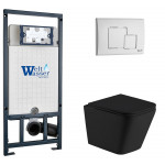 Унитаз с инсталляцией WeltWasser и кнопкой смыва (MARBERG 507 + GELBACH 043 MT-BL + MAR 507 SE GL-WT)
