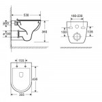 Унитаз с инсталляцией WeltWasser и кнопкой смыва (MARBERG 410 + BAARBACH 004 GL-WT + MAR 410 SE-CR)