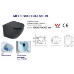 Унитаз с инсталляцией WeltWasser и кнопкой смыва (AMBERG 350 ST + HEIMBACH 043 MT-BL + AMBERG RD-CR)