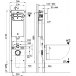 Унитаз с инсталляцией WeltWasser и кнопкой смыва (AMBERG 350 + GELBACH 043 MT-BL + AMBERG RD-WT)