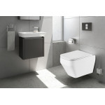 Унитаз с инсталляцией WeltWasser и кнопкой смыва (AMBERG 350 + HOFBACH 041 GL-WT + AMBERG RD-MT CR)