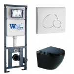 Унитаз с инсталляцией WeltWasser и кнопкой смыва (MARBERG 410 + MERZBACH 041 XL MT-BL + MAR 410 RD GL-WT)