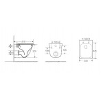Унитаз с инсталляцией WeltWasser и кнопкой смыва (MARBERG 410 + ROTBACH 004 GL-WT + MAR 410 SE-CR)