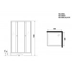 Душ. уголок NG-009-14Q BLACK (900х900х1950) низкий поддон(13см) стекло МОЗАИКА, 2 места