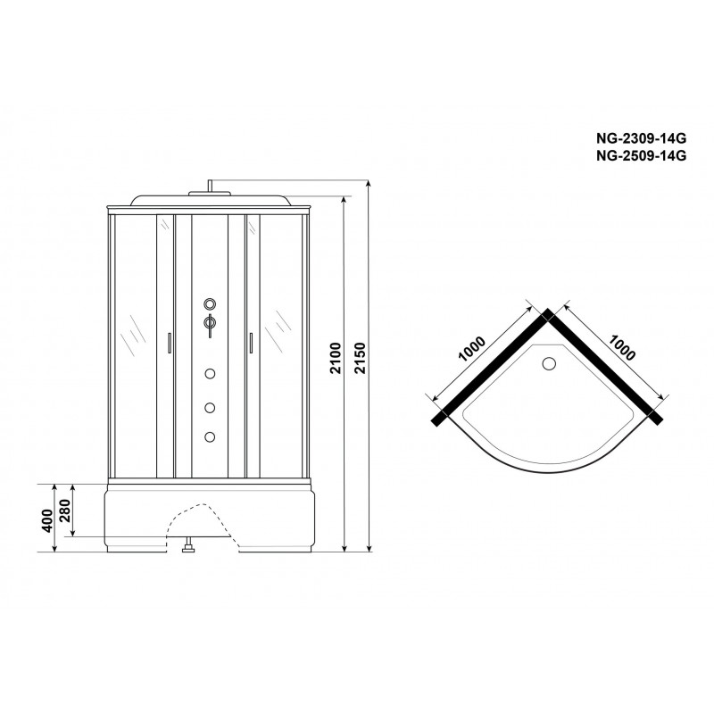 Душевая кабина Niagara NG-2309-14G