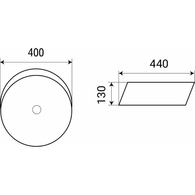 Раковина накладная (WW ELBACH 3264) 400х440х100