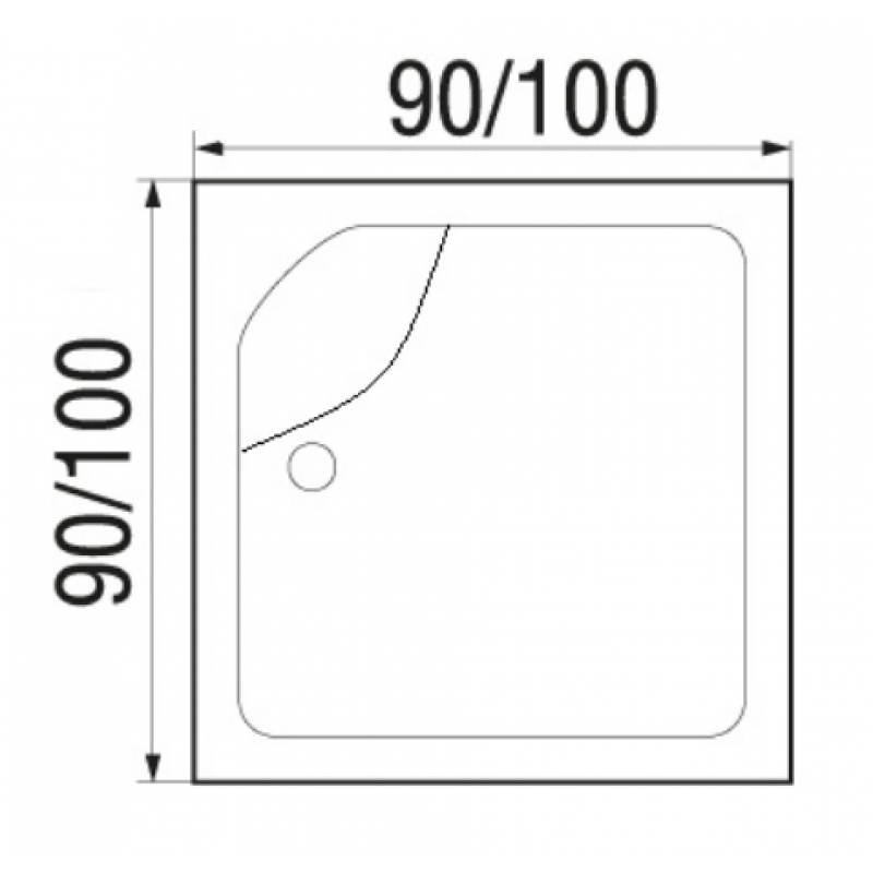 WEMOR 100/41 S 1000*1000*410 мм Поддон душевой квадратный