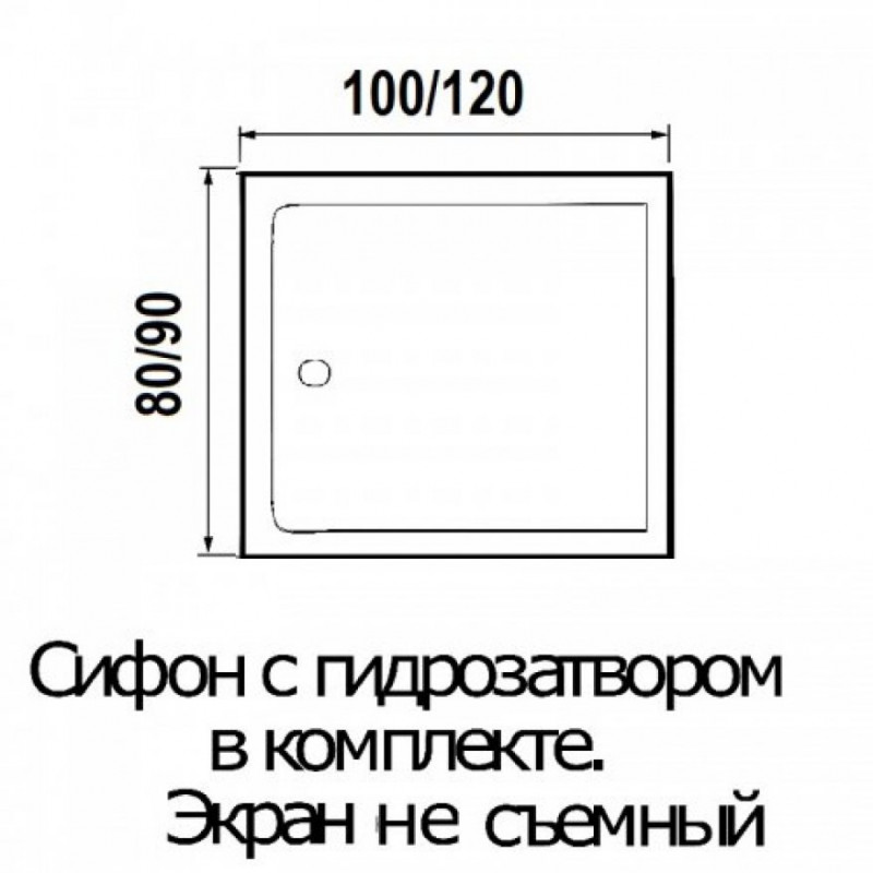 WEMOR 100/80/14 S 1000*800*140 мм Поддон душевой прямоугольный