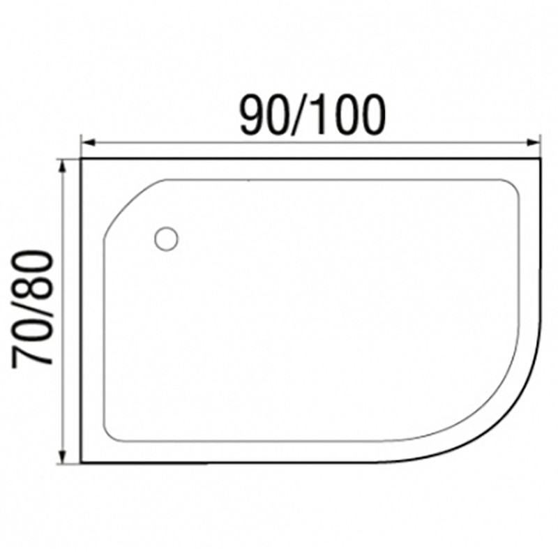 WEMOR 100/80/44 R 1000*800*440 мм Поддон душевой асимметричный