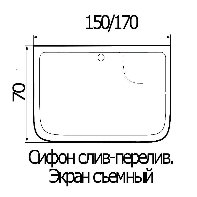 WEMOR 170/70/55 S 1700*700*550 мм Ванна акриловая прямоугольная