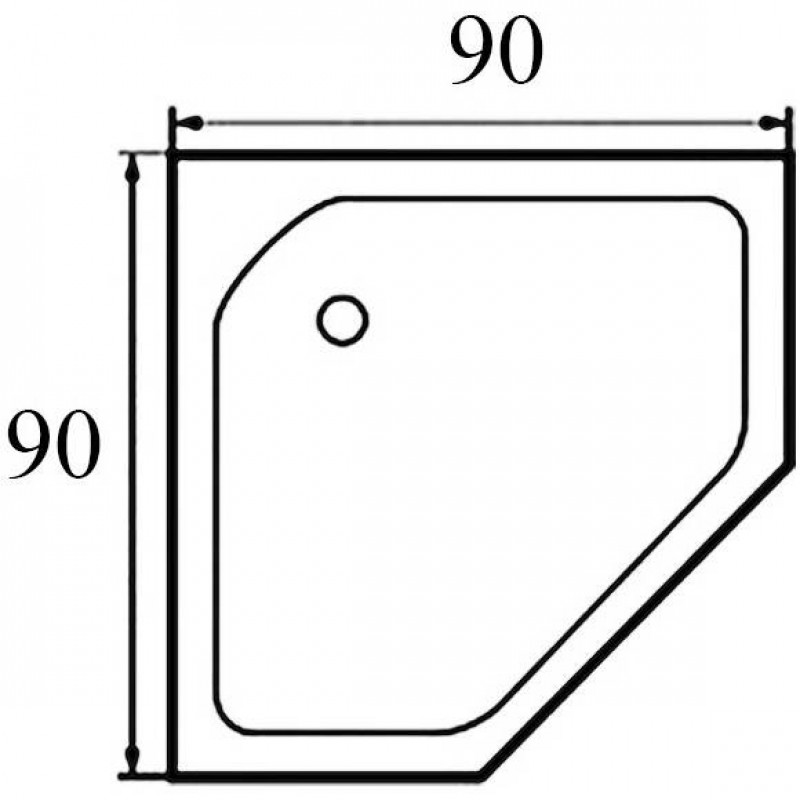 WEMOR 90/14 P 900*900*140 мм Поддон душевой пятиугольный