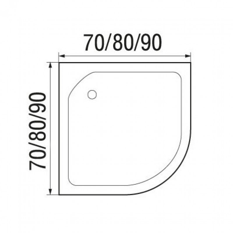 WEMOR 90/24 C 900*900*240 мм Поддон душевой полукруглый