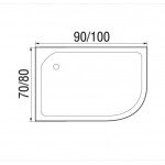 WEMOR 90/80/24 L 900*800*240 мм Поддон душевой асимметричный