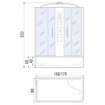 Душевая кабина River Dunay 150/80/55 TH с крышей, ДxШxВ: 1500x800x2230 мм, высокий поддон 55 см