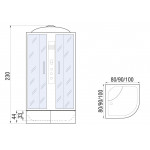 Душевая кабина River Dunay XL 90/44 TH с крышей, ДxШxВ: 900x900x2300 мм, высокий поддон 44 см