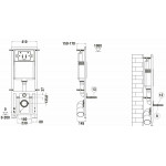 Унитаз с инсталляцией WeltWasser и кнопкой смыва (AMBERG 350 + BAARBACH 004 GL-WT + AMBERG RD-BL)